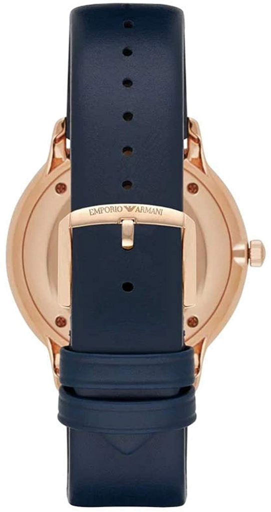 Emporio Armani Classic Quartz Blue Dial Blue Leather Strap Watch For Men  - AR2071