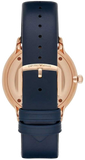 Emporio Armani Classic Quartz Blue Dial Blue Leather Strap Watch For Men  - AR2071
