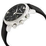 Emporio Armani Classic Chronograph Black Dial Black Leather Strap Watch For Men - AR1733