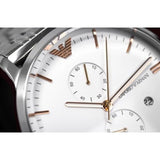 Emporio Armani Chonograph SIlver Dial Silver Steel Strap Watch For Men - AR1933