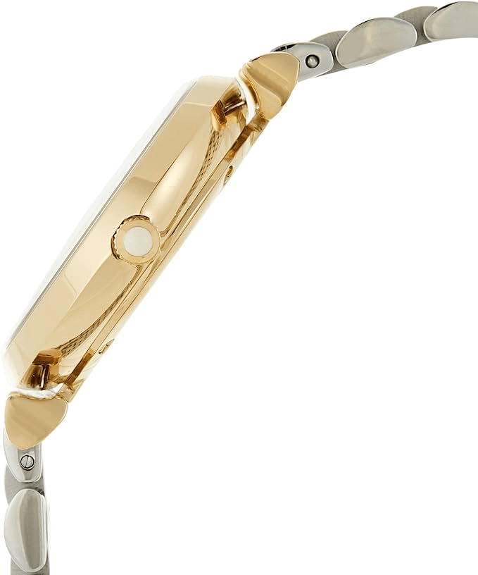 Emporio Armani Gianni T Bar White Dial Two Tone Steel Strap Watch For Women - AR8031