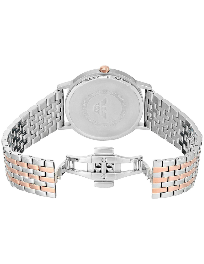 Emporio Armani Kappa Quartz Silver Dial Two Tone Mesh Bracelet Watch For Men - AR11093