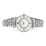 Emporio Armani Gianni T-Bar Mother of Pearl Dial Silver Stainless Steel Watch For Women - AR1908