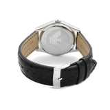 Emporio Armani Velente Black Dial Black Leather Strap Watch For Women - AR0644