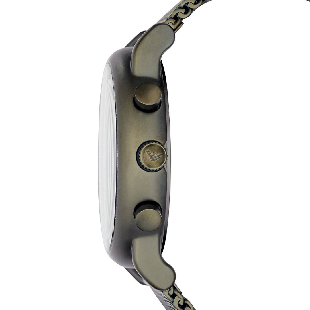 Emporio Armani Luigi Quartz Chronograph Black Dial Green Mesh Bracelet Watch For Men - AR11115