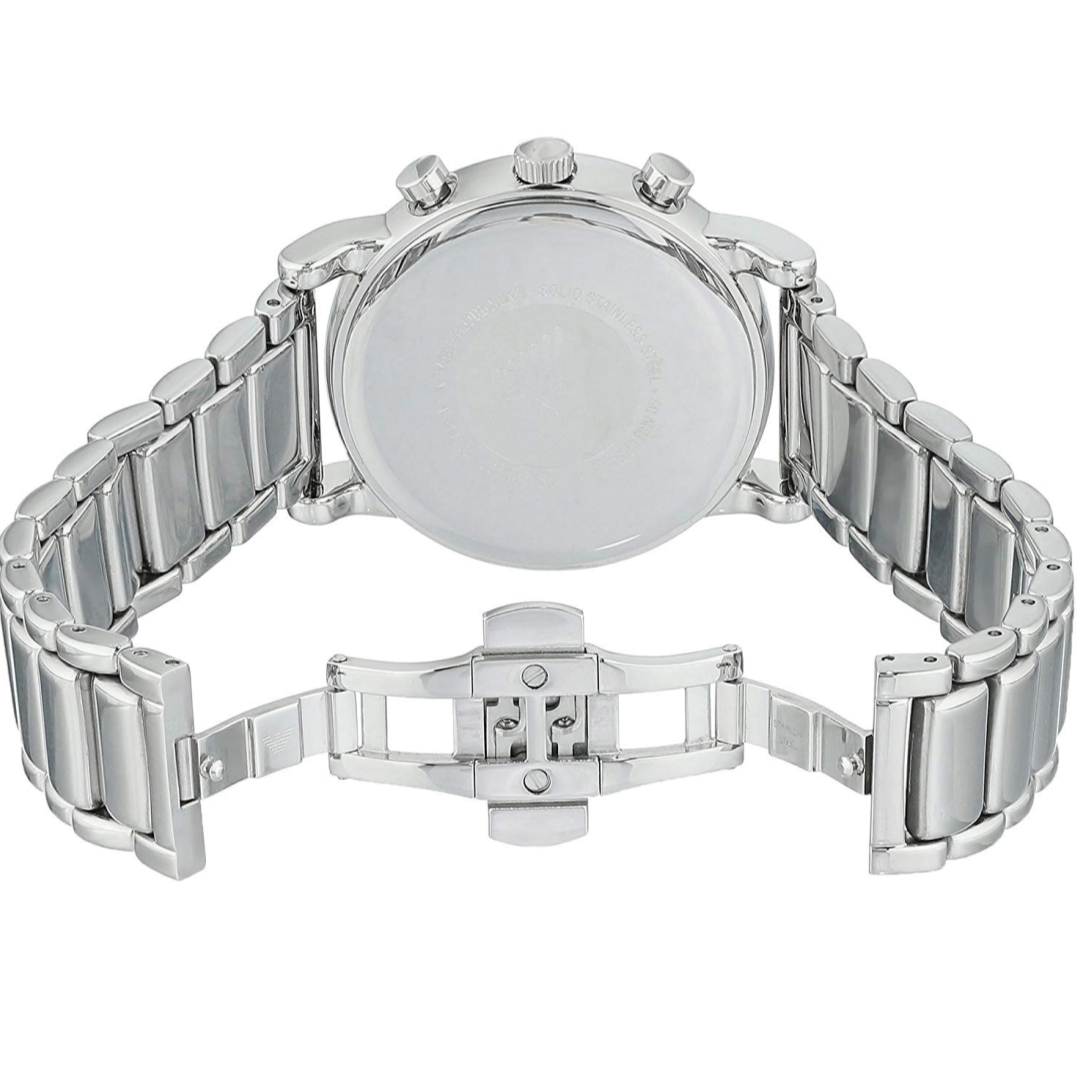 Emporio Armani Luigi Chronograph Blue Dial Silver Steel Strap Watch For Men - AR11132