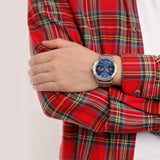 Emporio Armani Mario Chronograph Blue Dial Silver Steel Strap Watch For Men - AR11306