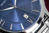 Emporio Armani Giovanni Quartz Blue Dial Silver Steel Strap Watch For Men - AR11227