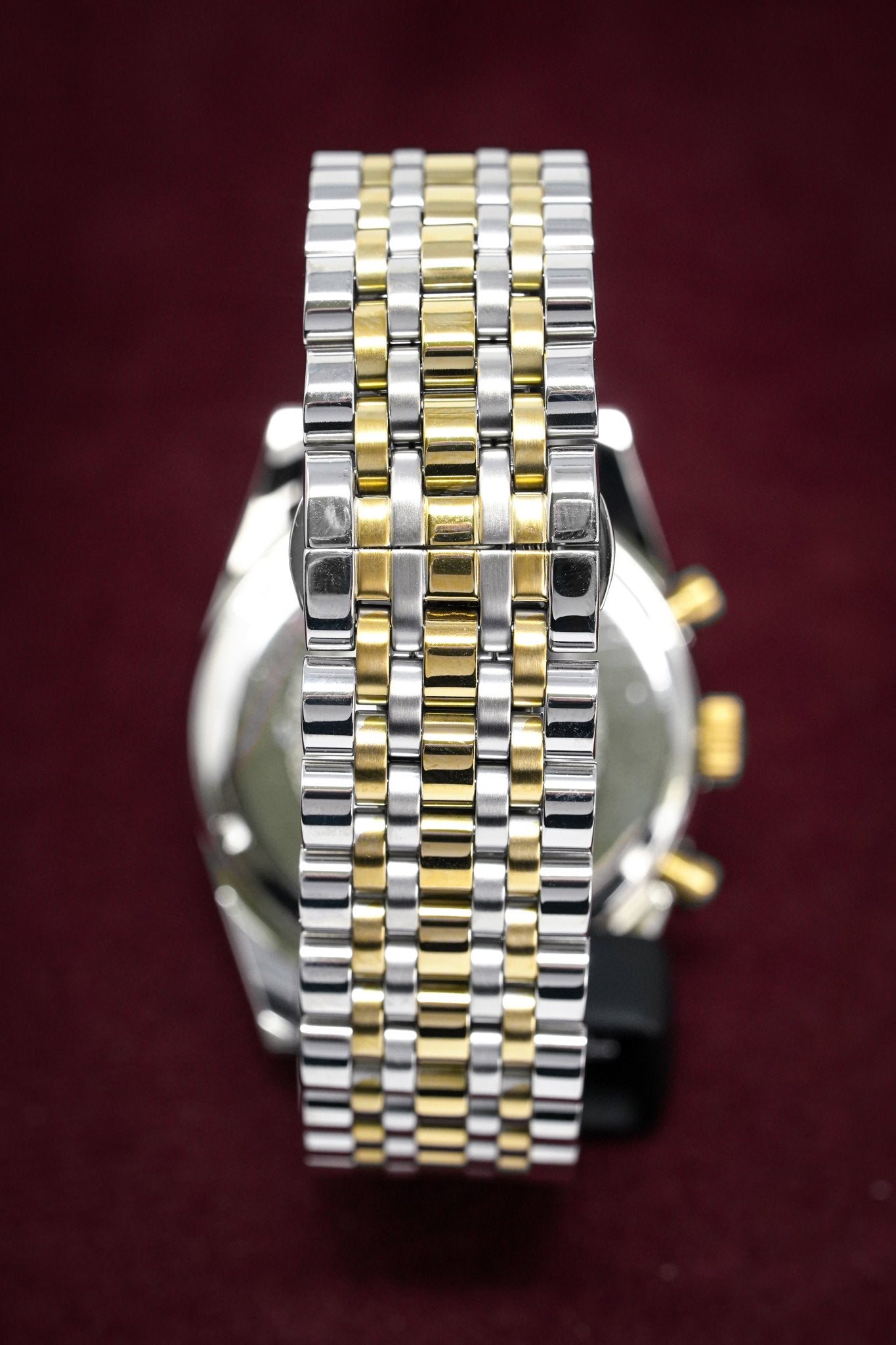 Emporio Armani Tazio Chronograph Blue Dial Two Tone Stainless Steel Watch For Men - AR6088