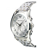 Emporio Armani Velente Chronograph Quartz Silver Dial Silver Steel Strap Watch For Men - AR1702