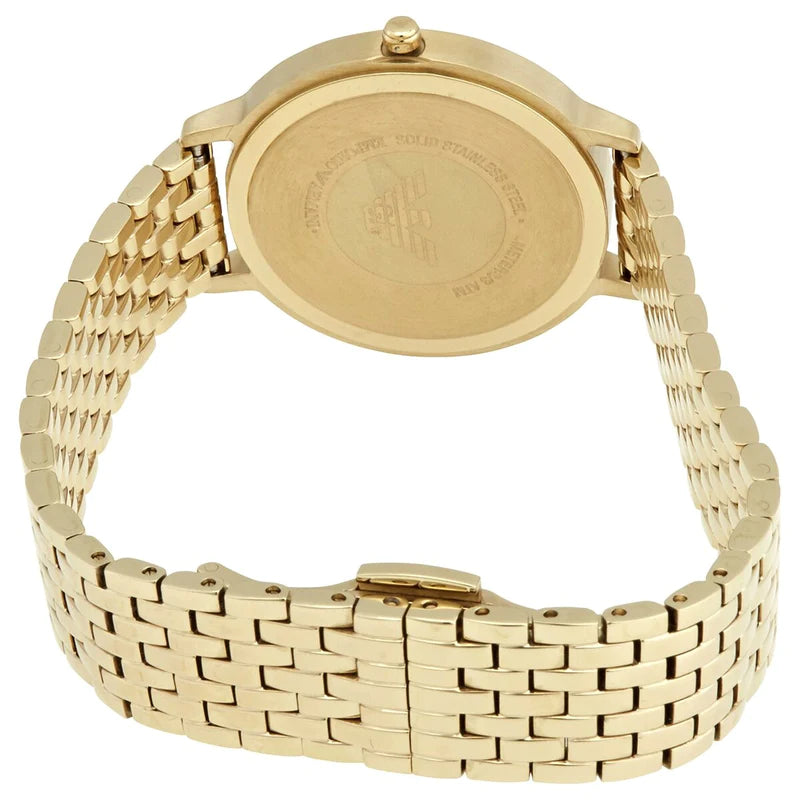 Emporio Armani Dress Analog Mother of Pearl Dial Gold Steel Strap Watch For Women - AR11007