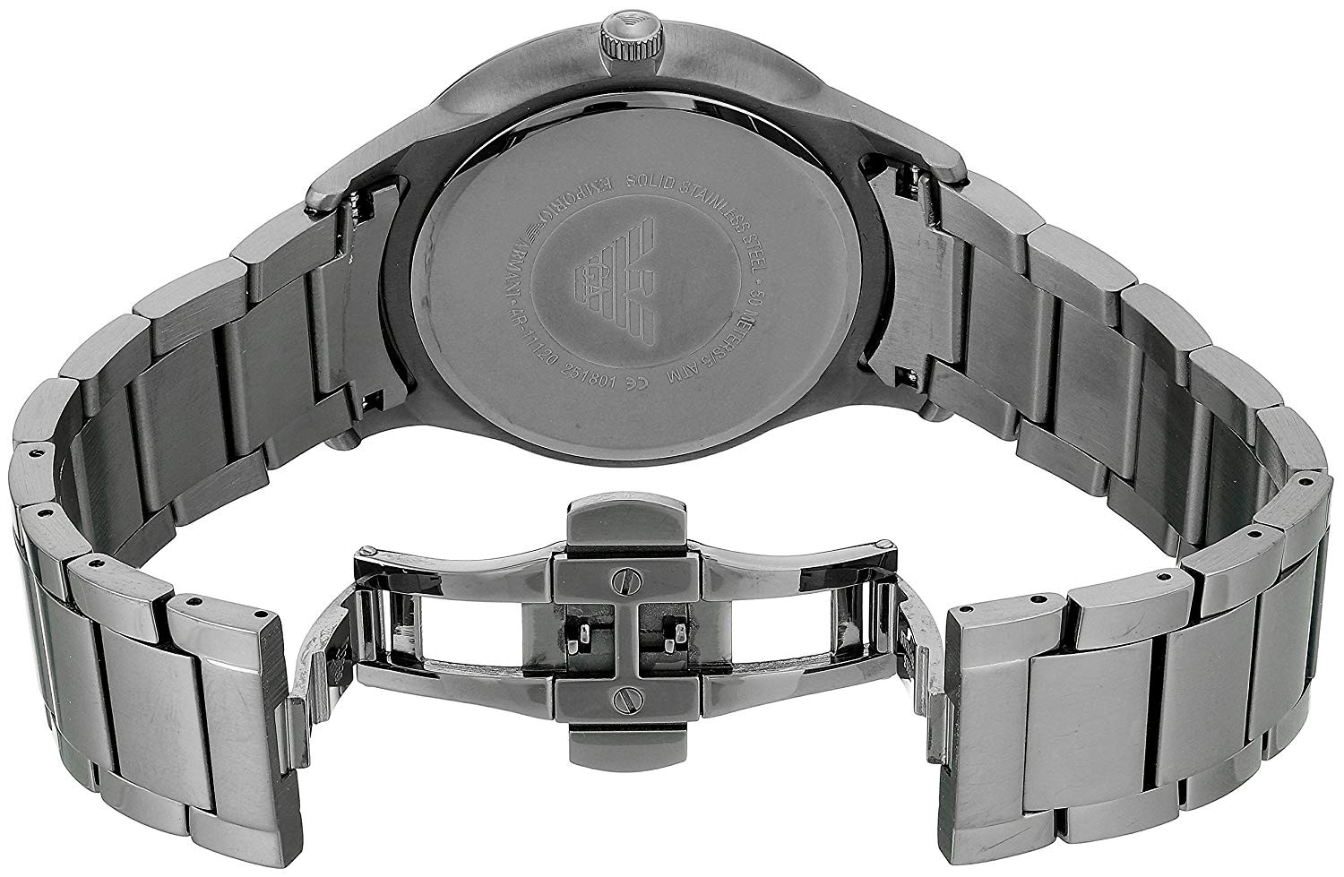 Emporio Armani Renato Quartz Beige Dial Grey Steel Strap Watch For Men - AR11183