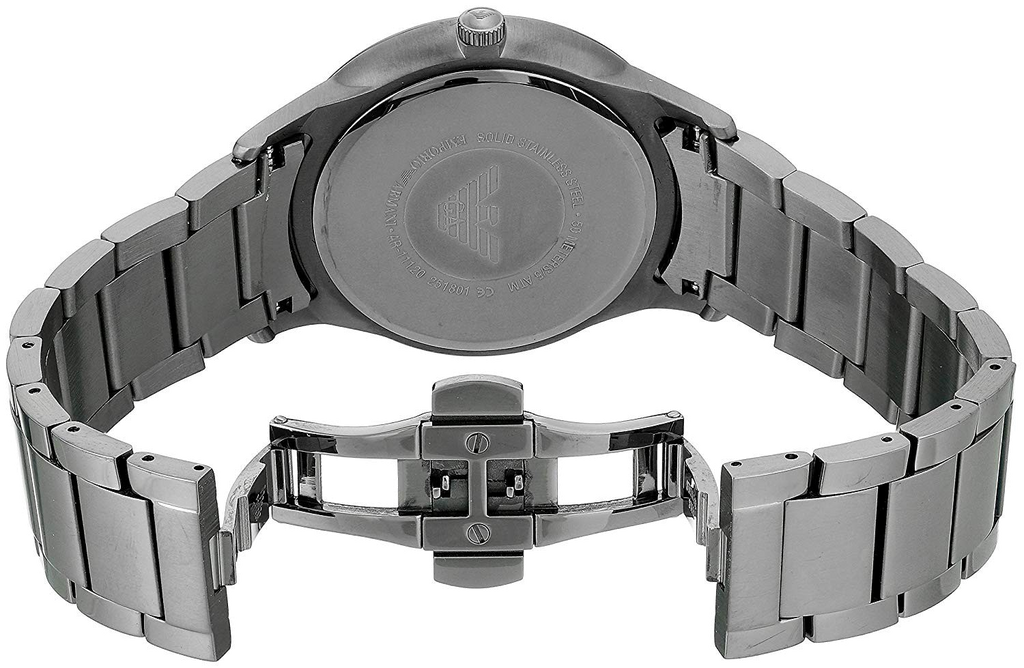 Emporio Armani Renato Quartz Beige Dial Grey Steel Strap Watch For Men - AR11183