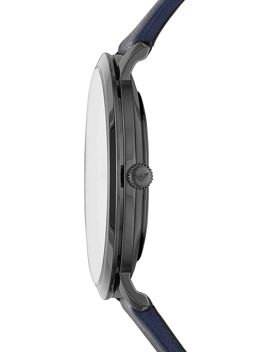 Emporio Armani Modern Slim Analog Silver Dial Blue Leather Strap Watch For Men - AR11214