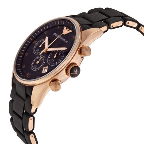 Emporio Armani Sportivo Black Dial Black Steel Strap Watch For Men - AR5905