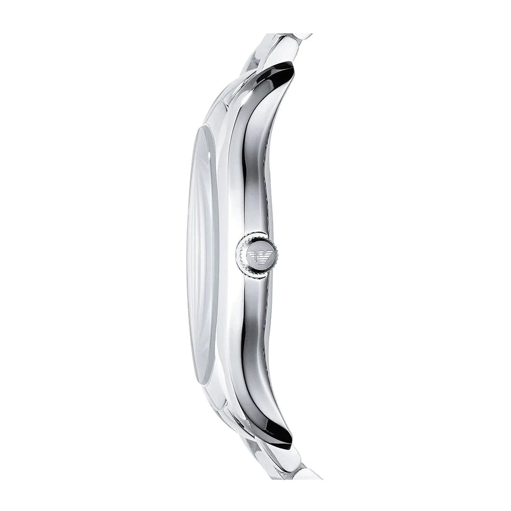 Emporio Armani Valente Quartz Black Dial Silver Steel Strap Watch For Men - AR11086