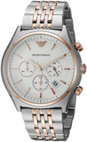 Emporio Armani Zeta Chronograph Quartz White Dial Two Tone Steel Strap Watch For Men - AR1998