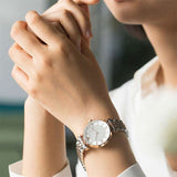 Emporio Armani Gianni T Bar Quartz White Dial Two Tone Steel Strap Watch For Women - AR80035