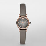 Emporio Armani Gianni T Bar Quartz Gray Dial Gray Leather Strap Watch For Women - AR1727