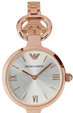 Emporio Armani Retro Quartz Silver Dial Rose Gold Steel Strap Watch For Women - AR1776