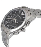 Emporio Armani Classic Chronograph Black Dial Silver Steel Strap Watch For Men - AR1786