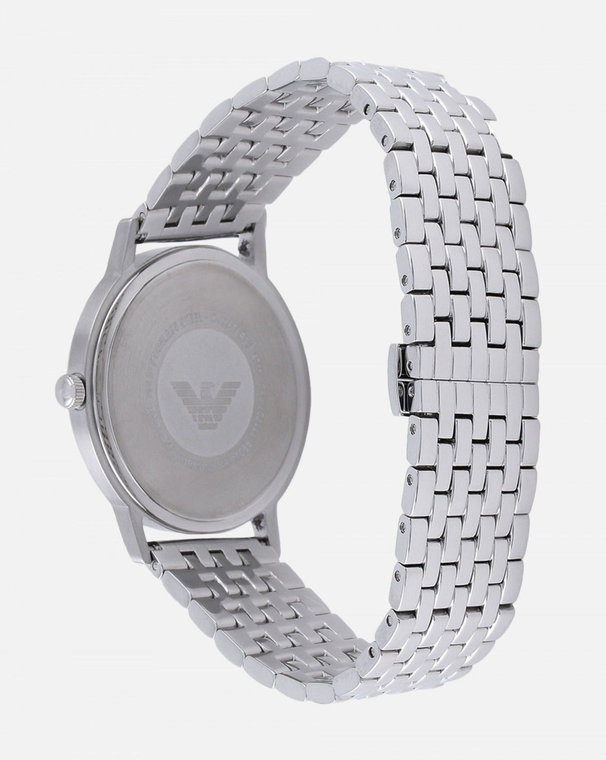 Emporio Armani Kappa Quartz Grey Dial Silver Mesh Bracelet Watch For Men - AR11068