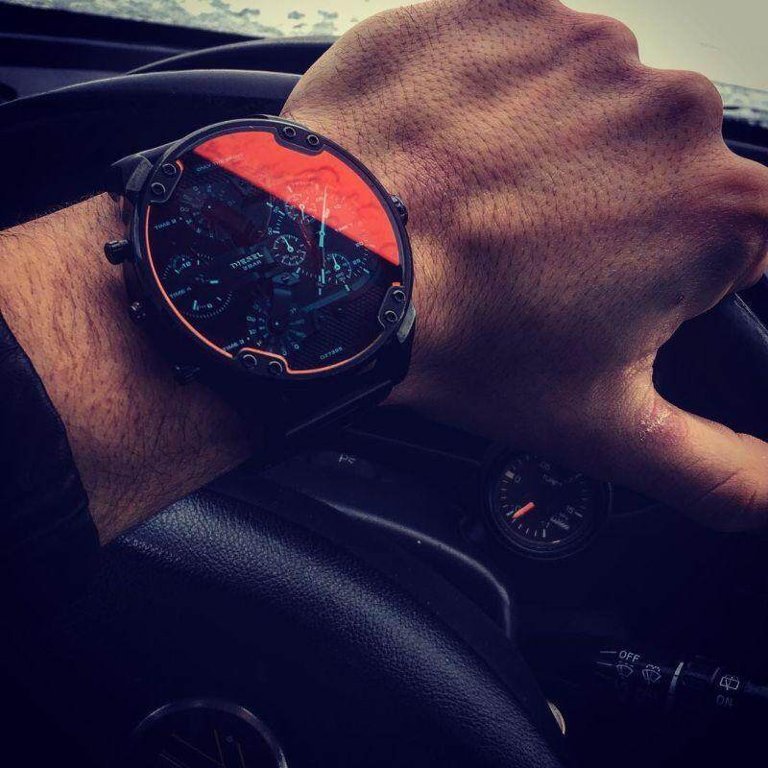 Diesel Mr Daddy 2.0 Chronograph Black Dial Black Steel Strap Watch For Men - DZ7395