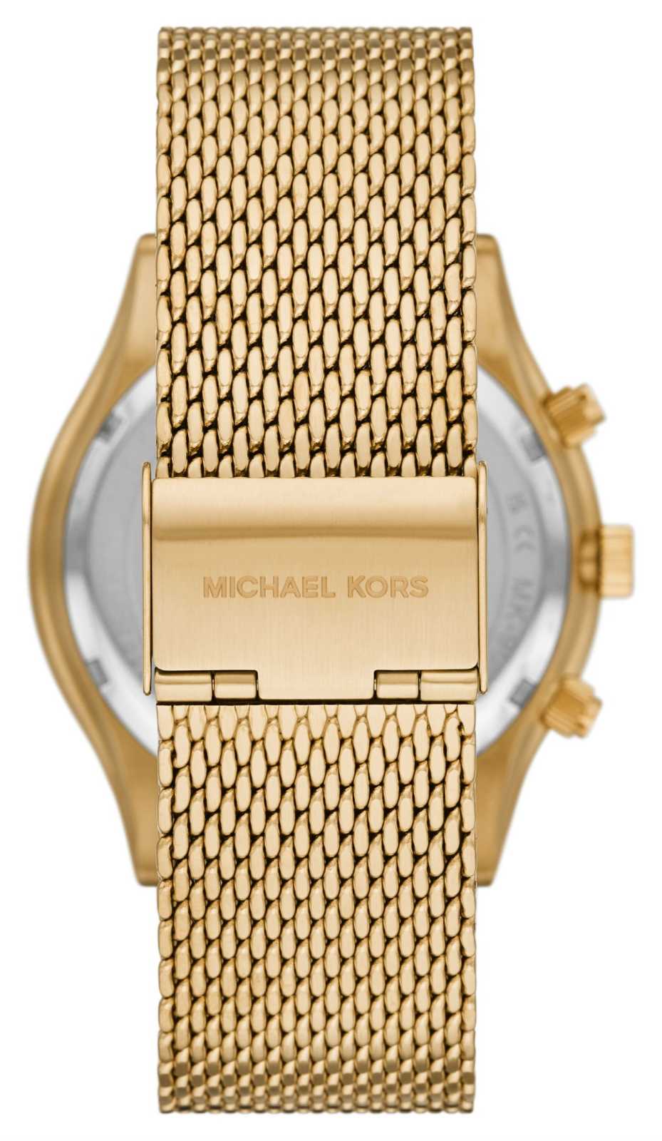Michael Kors Slim Runway Quartz Gold Dial Gold Mesh Bracelet Watch For Women - MK8625