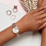 Fossil Virginia White Dial Rose Gold Steel Strap Watch for Women - ES3284