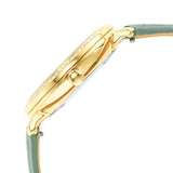 Fossil Jacqueline Analog Moonphase Mother of Pearl White Dial Green Leather Strap Watch for Women - ES5168