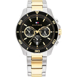 Tommy Hilfiger Jordon Chronograph Black Dial Two Tone Steel Strap Watch For Men - 1792095