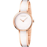 Calvin Klein Seduce White Dial Two Tone Steel Strap Watch for Women - K4E2N616