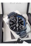 Hugo Boss Globetrotter Black Dial Black Steel Strap Watch for Men - 1513824