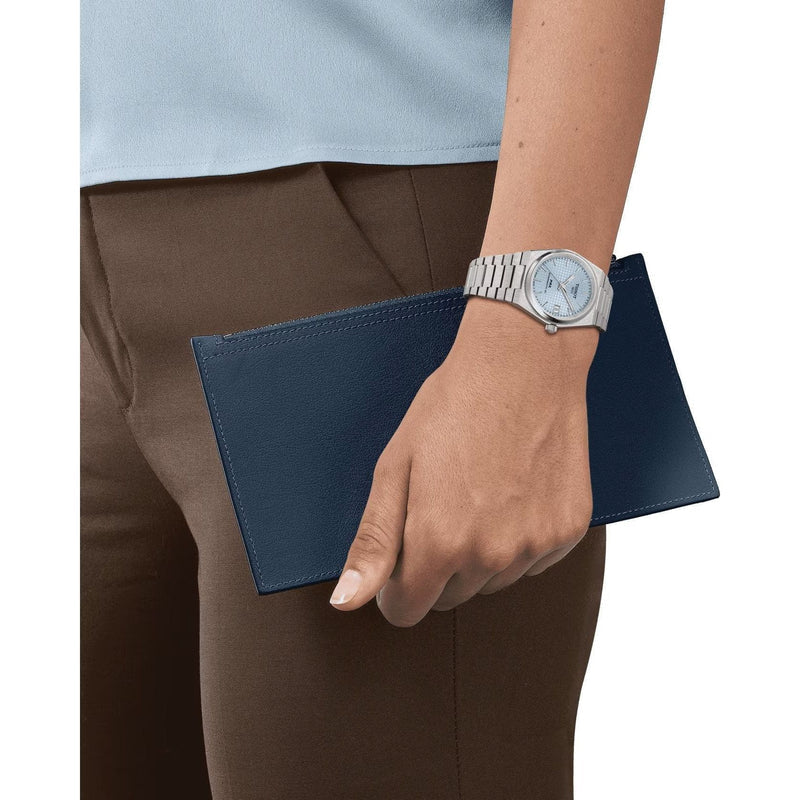 Tissot PRX Powermatic 80 Ice Blue Dial Silver Steel Strap Watch for Men - T137.207.11.351.00