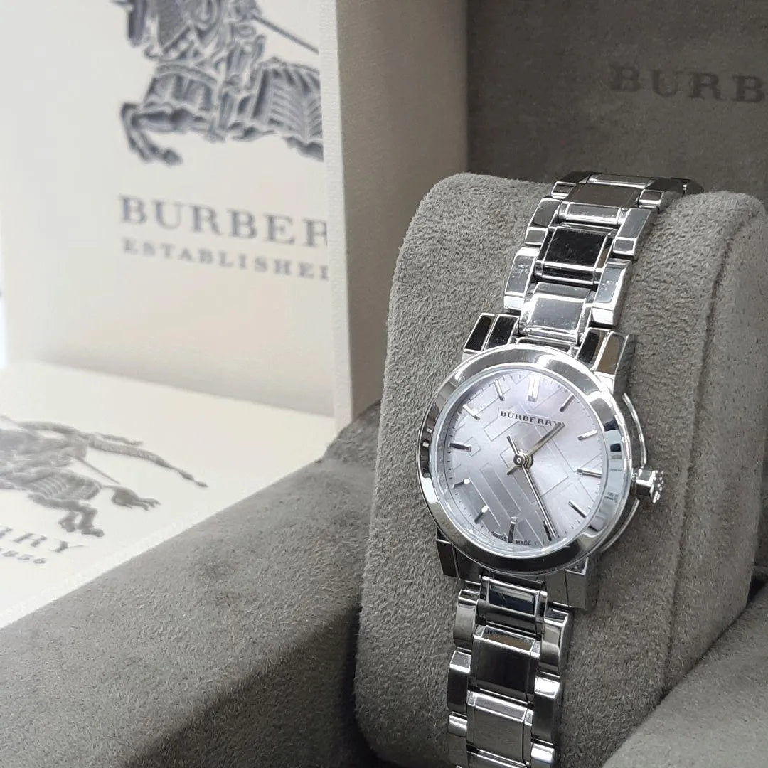 Burberry The City Silver Diamonds Dial Silver Steel Strap Watch for Women - BU9230