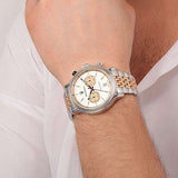 Maserati Legend Chronograph Ivory White Dial Two Tone Steel Strap Watch For Men - R8873638002