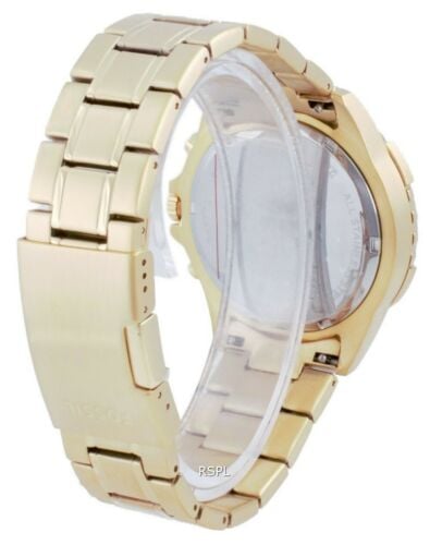 Fossil Garrett Chronograph Gold Dial Gold Steel Strap Watch for Men - FS5772