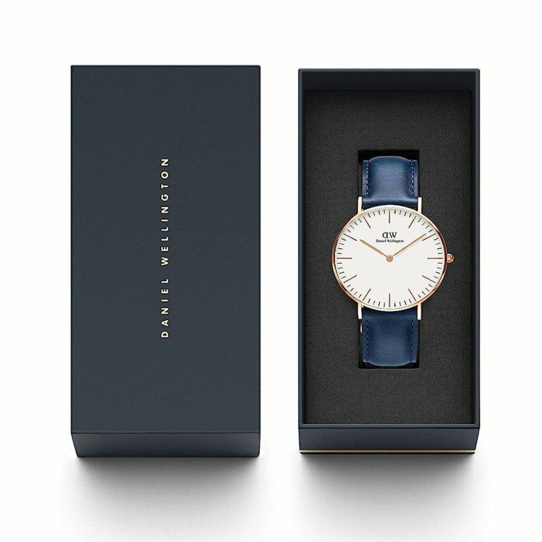 Daniel Wellington Classic Somerset White Dial Blue Leather Strap Watch For Women - DW00100123