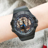 Maserati Potenza Automatic Black Dial Black Leather Strap Watch For Men - R8821108009