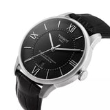 Tissot Chemin Des Tourelles Powermatic 80 Black Dial Black Leather Strap Watch For Men - T099.407.16.058.00