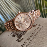 Burberry The Classic Rose Gold Dial Rose Gold Steel Strap Watch for Men - BU10013