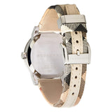 Burberry The City White Dial Beige Leather Strap Watch for Women - BU9132