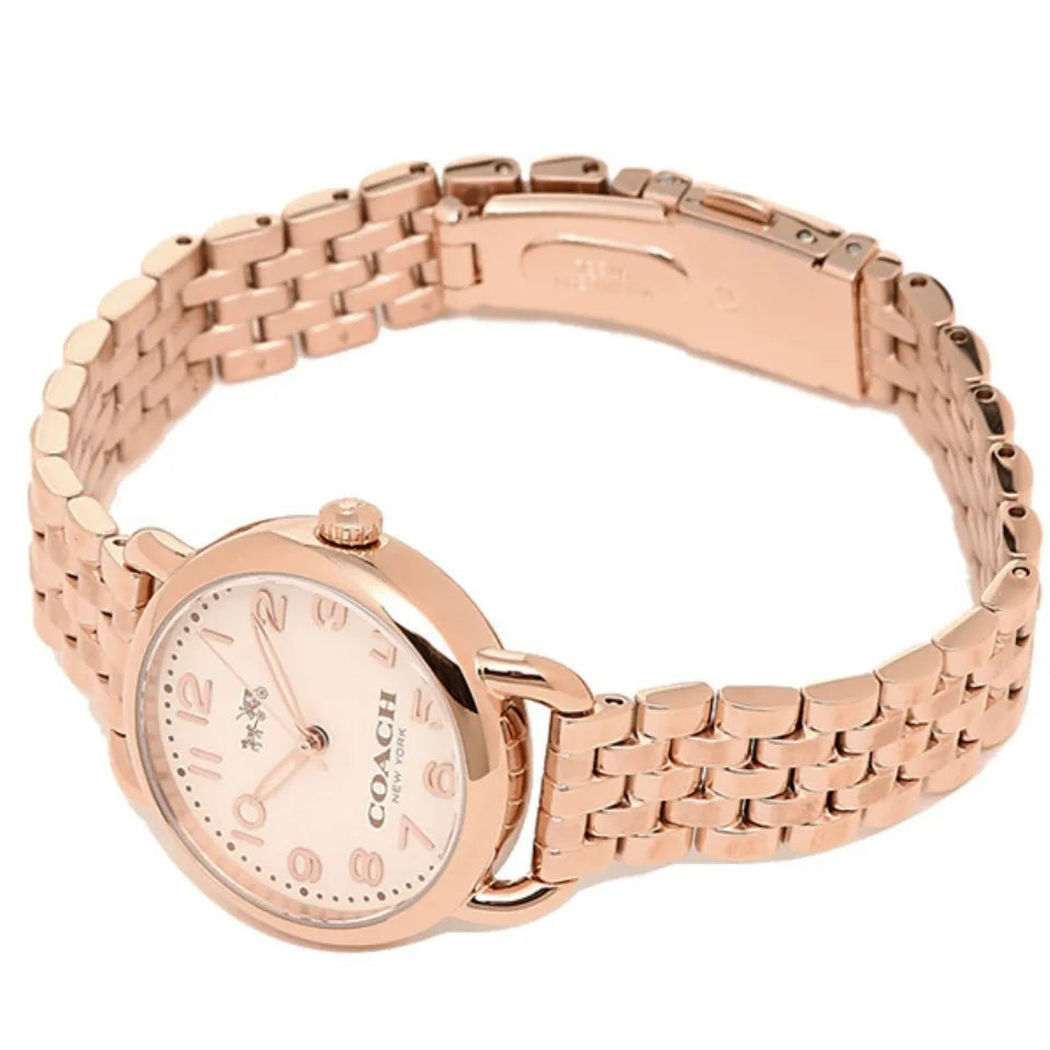 Coach Delancey White Dial Rose Gold Steel Strap Watch for Women - 14502242