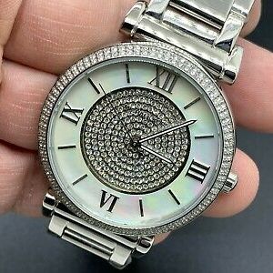Michael Kors Caitlin Crystal Dial Silver Steel Strap Watch for Women - MK3331