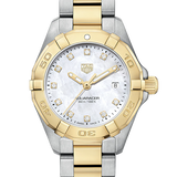 Tag Heuer Aquaracer Diamonds Mother of Pearl Dial Two Tone Steel Strap Watch for Men - WBD1422.BB0321