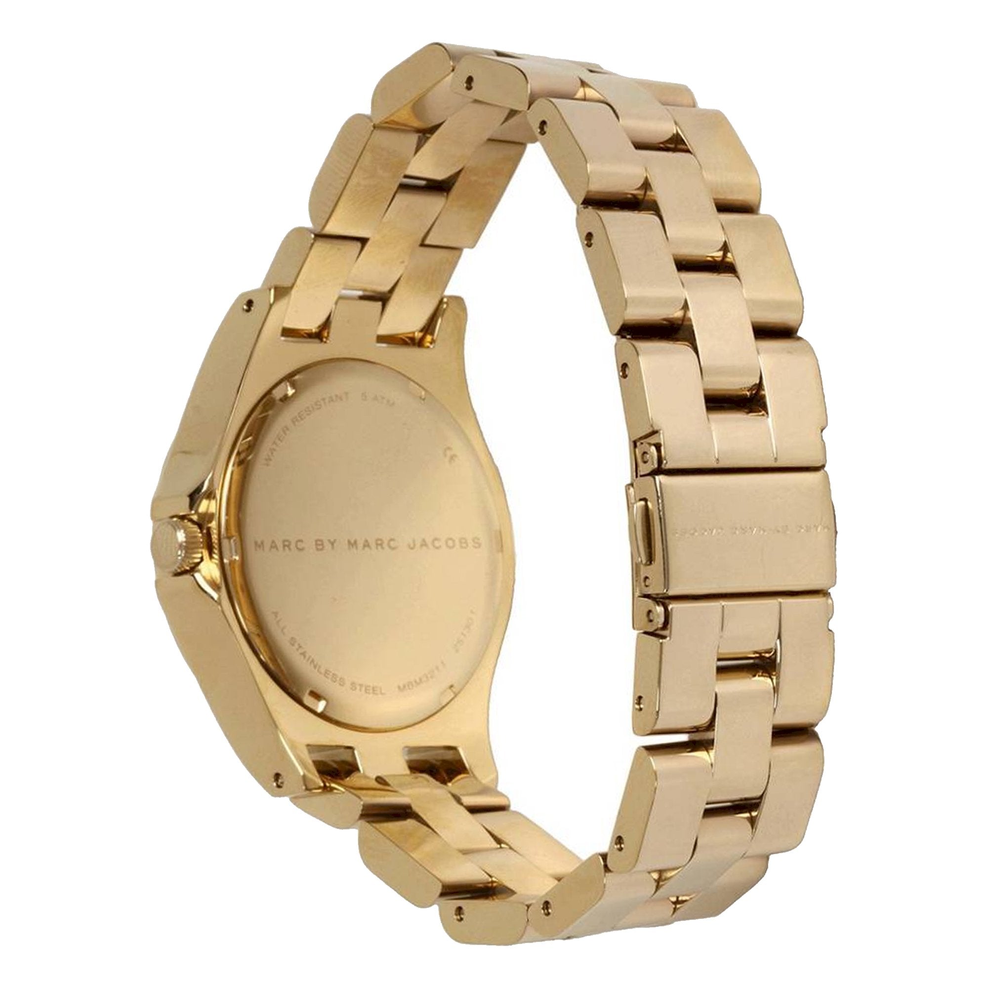 Marc Jacobs Henry Gold Dial Gold Steel Strap Watch for Women - MBM3211