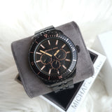 Michael Kors Cunningham Chronograph Black Dial Black Steel Strap Watch For Men - MK7157