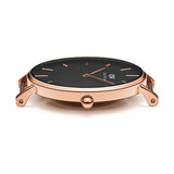 Daniel Wellington Petite St Mawes Black Dial Brown Leather Strap Watch For Women - DW00100169