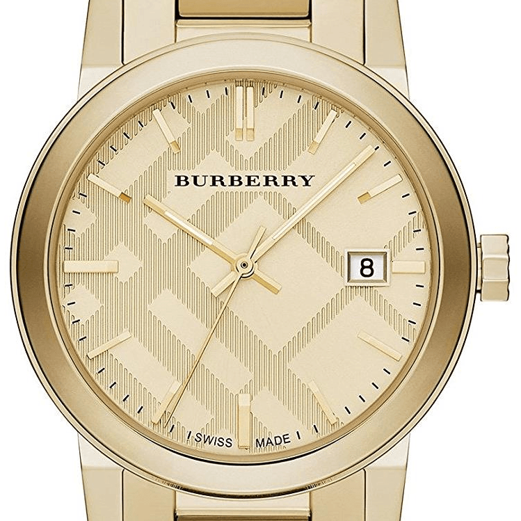 Burberry The City Gold Dial Gold Steel Strap Watch for Men - BU9038
