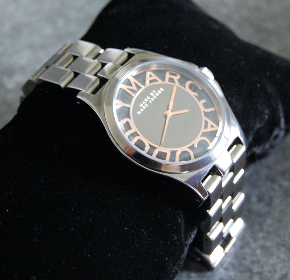 Marc Jacobs Henry Skeleton Black Dial Black Steel Strap Watch for Women - MBM3254